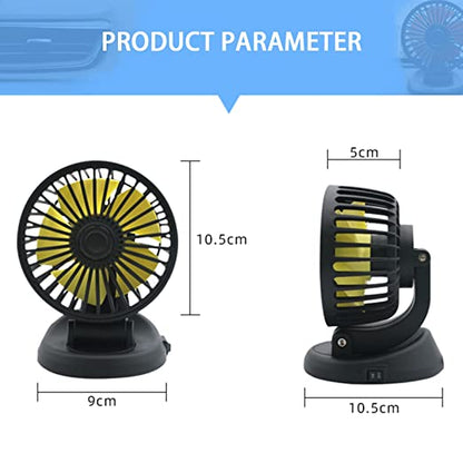 Portable Fan 360° Single Head Rotating With Adjustable 180° Up Down For Desktop/ Car / Truck Van 5 Inch Size