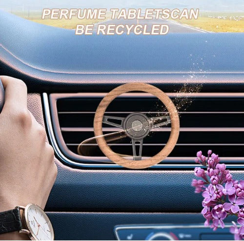 Universal Mini Steering Wheel Car perfume Long lasting Fragrance For AC Grill D-Shape Air Conditioner