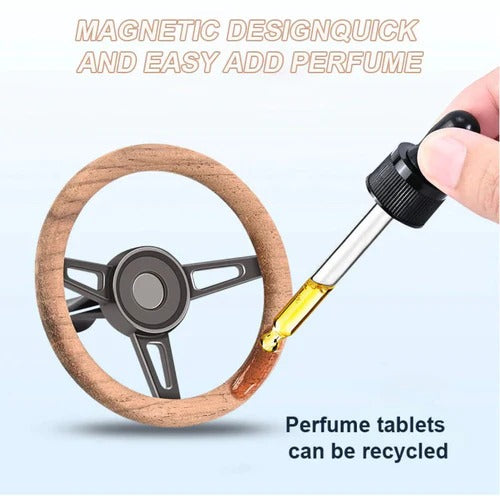 Universal Mini Steering Wheel Car perfume Long lasting Fragrance For AC Grill D-Shape Air Conditioner
